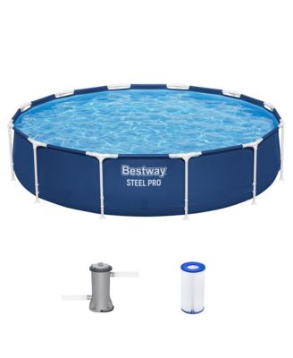 Bestway Steel Pro 12' x 30" Round Above Ground Pool Set with DuraPlus Liner