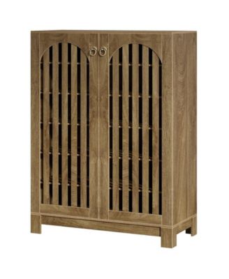 Slickblue Modern Shoe Cabinet with 6 Tier Storage Shelves and Doors