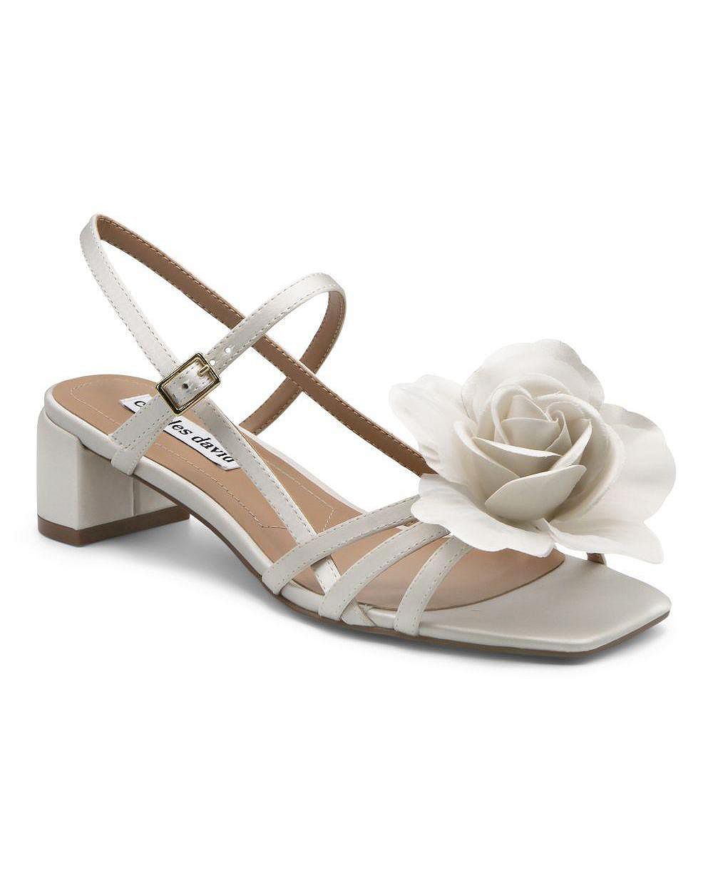 Charles David Women's Deb Floral Low Heel Slingback Dress Sandal