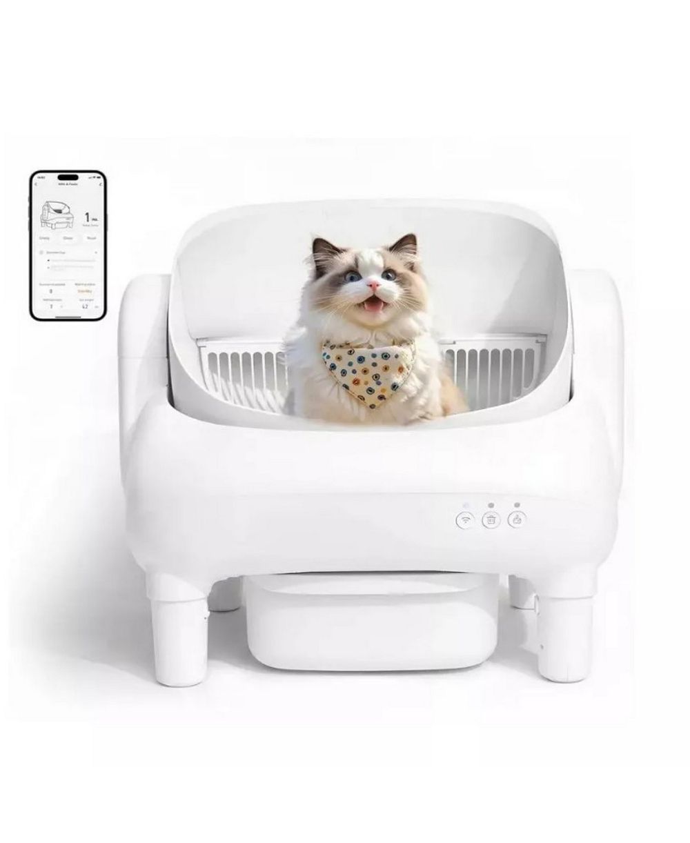 Cumrige Automatic Self-Cleaning Cat Litter Box with App & Multi Anti-Pinch Safety Sensors