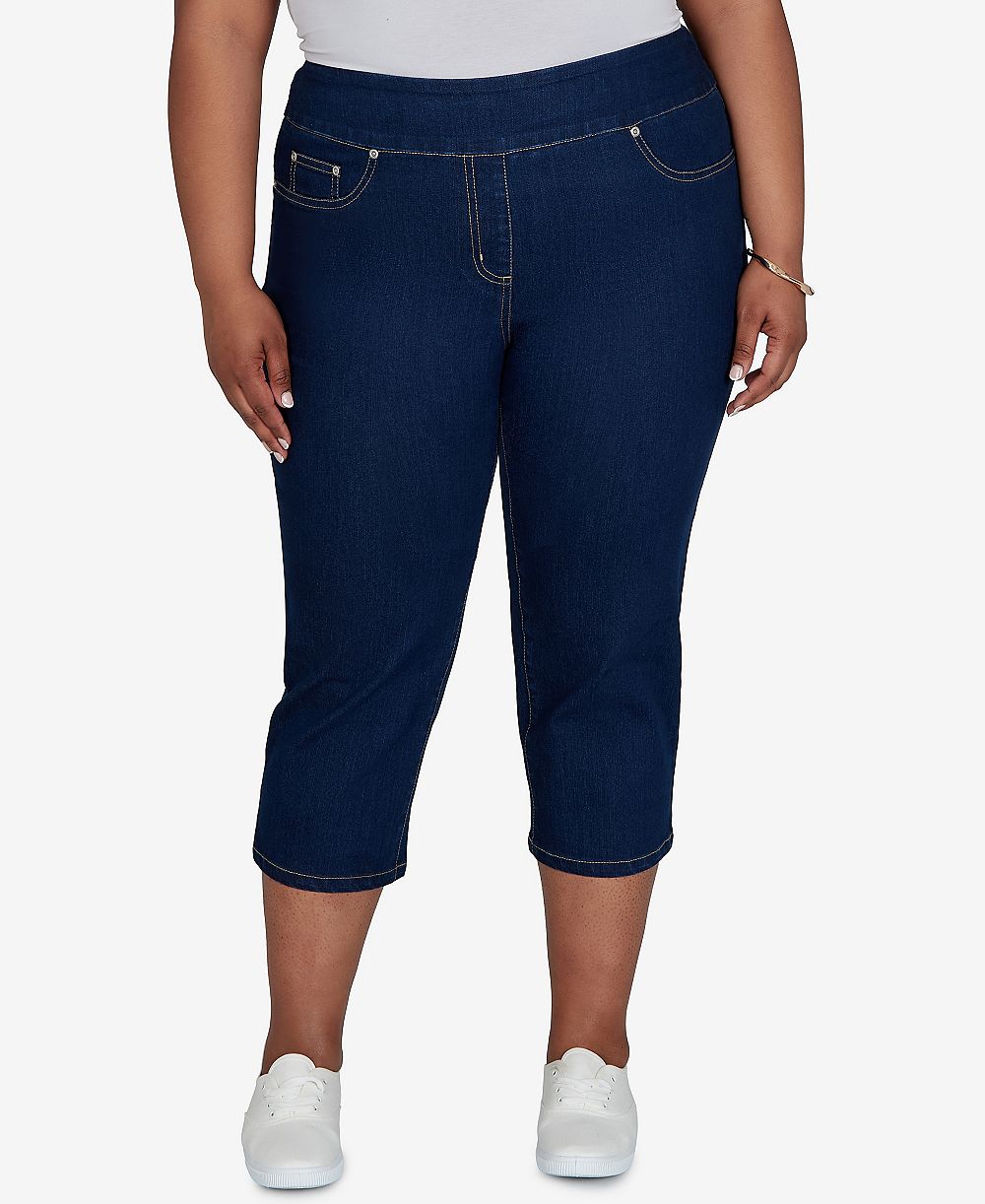 Брюки Plus Size Extra Stretch Denim Capri HEARTS OF PALM