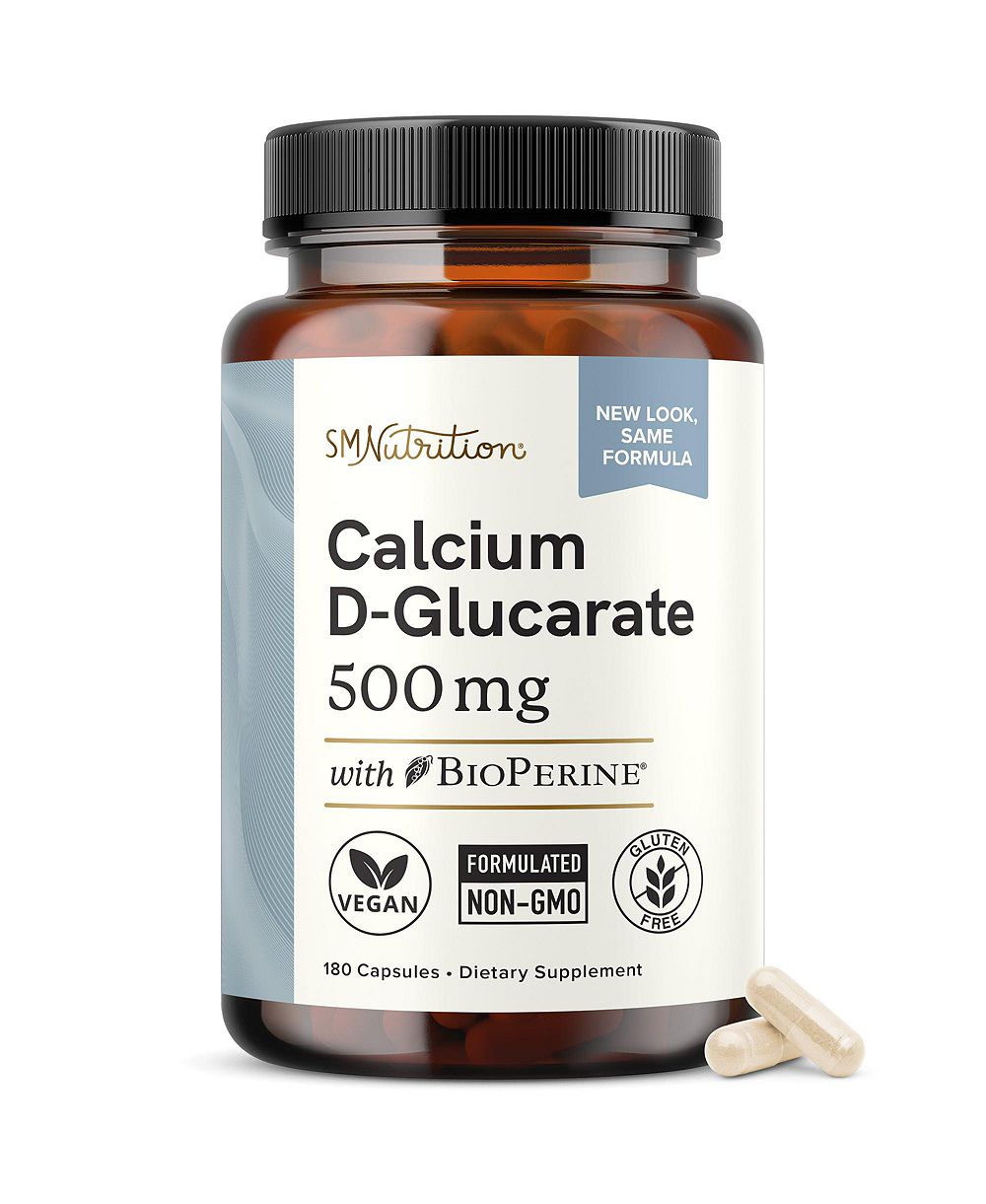 SMNutrition добавка Calcium D-Glucarate 500mg для поддержки гормонов и печени, 180 капсул