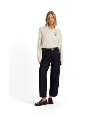 Chinti & Parker Women's Wool-Cashmere Snoopy Polo Sweater