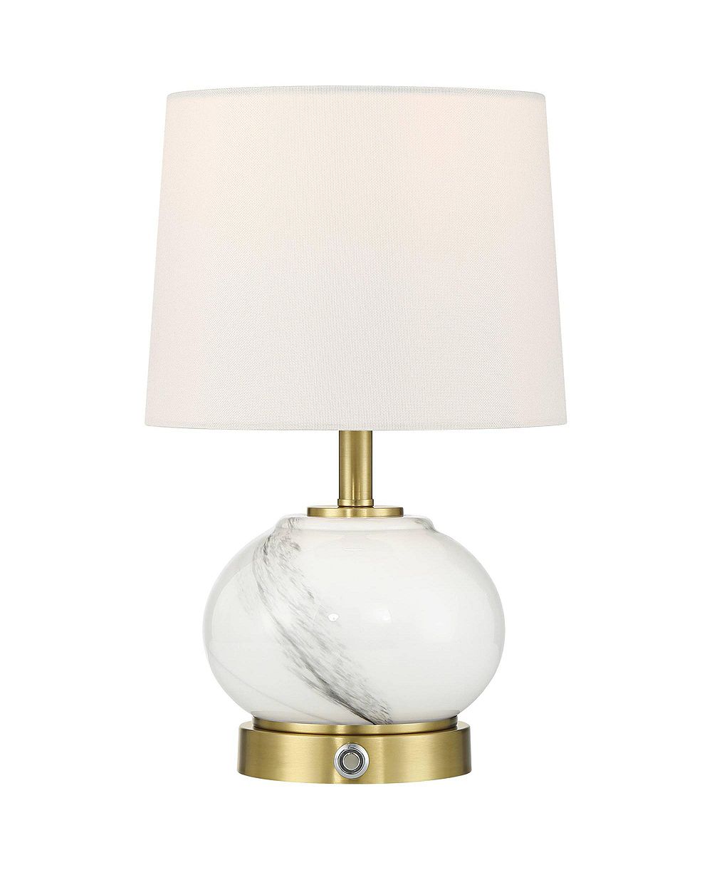 Possini Euro Design настольная акцентная лампа Liana 14 3/4"H Gray White Glass на аккумуляторе
