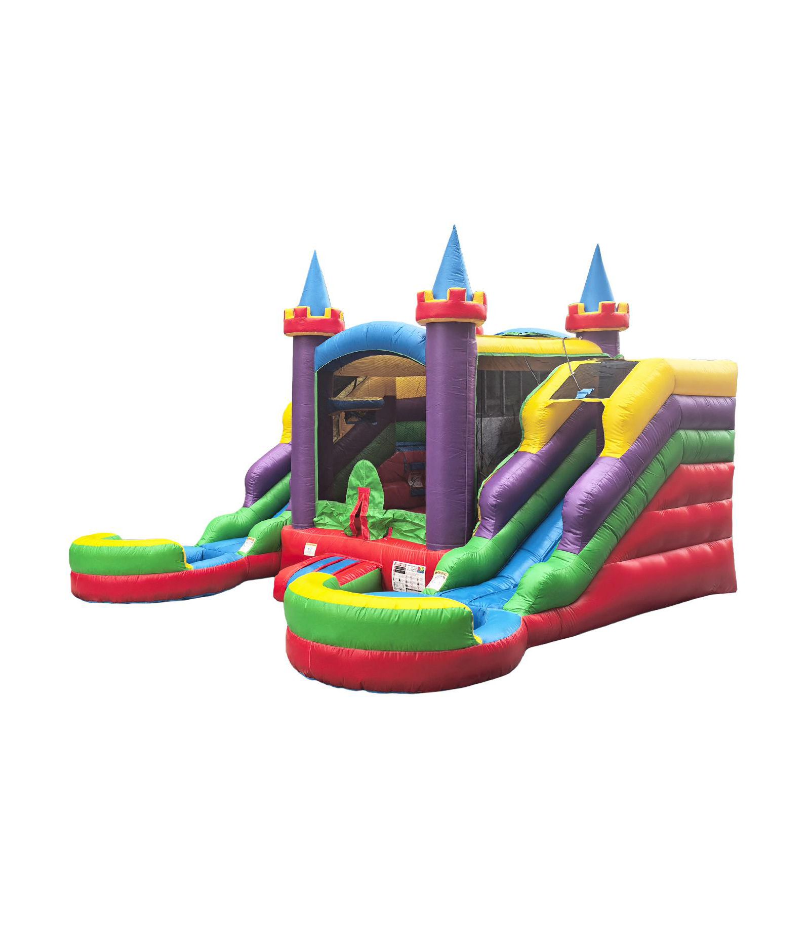 Надувной замок POP JUMP Rainbow Castle с двойной горкой