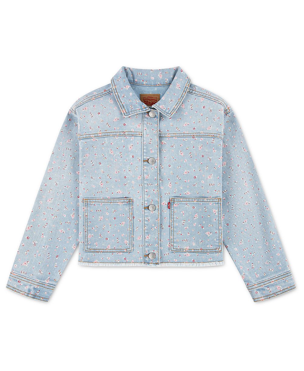 Levi's женская удлиненная куртка-джинсовка с длинным рукавом для малышей 2T-4T