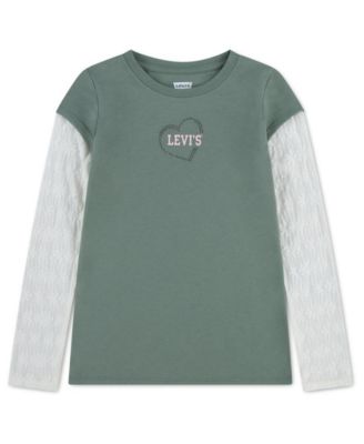Levi's Футболка из трикотажа с длинным рукавом для девочек 7-16
