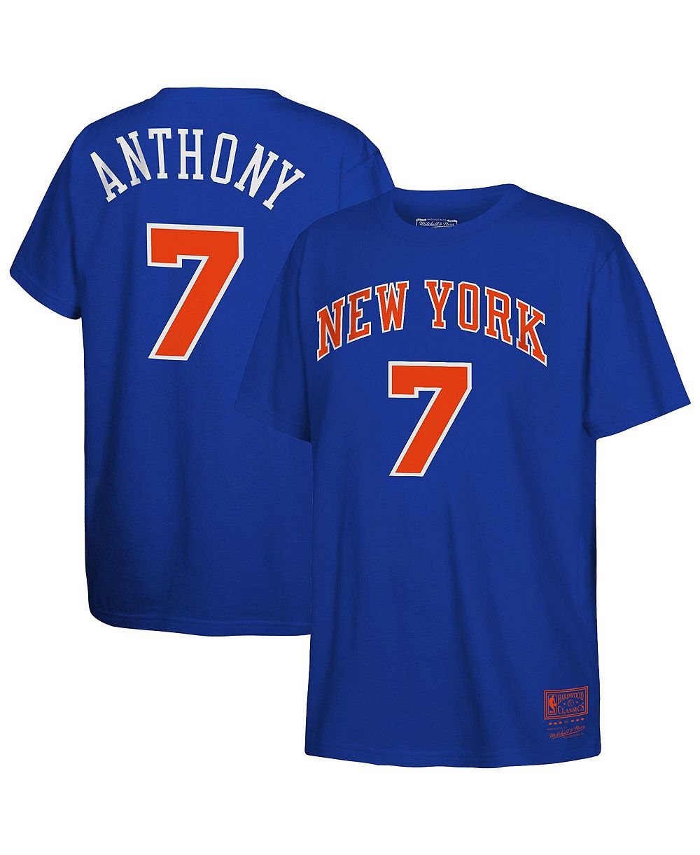 Детская футболка Mitchell & Ness Carmelo Anthony Blue New York Knicks Hardwood Classics