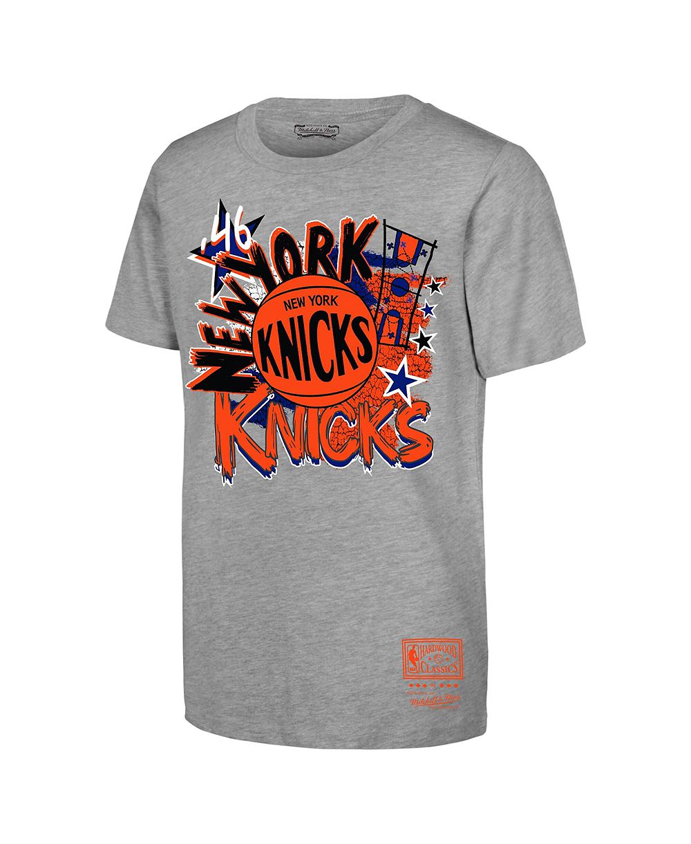 Mitchell Ness Детская футболка Mitchell Ness New York Knicks Play By Play Heather Gray