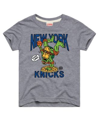 Homage Big Boys and Girls Gray New York Knicks x Teenage Mutant Ninja Turtles Michelangelo Tri-Blend T-Shirt