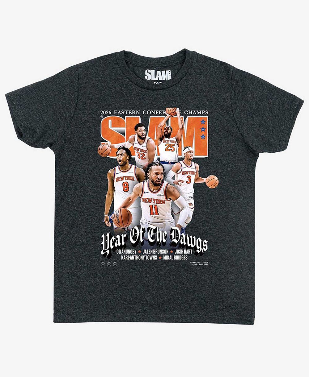 Детская футболка Slam Black New York Knicks 2026 NBA Eastern Conference Champions Cover