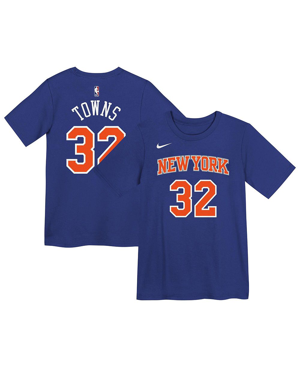Nike Preschool Karl-Anthony Towns Blue New York Knicks Icon Name & Number T-Shirt