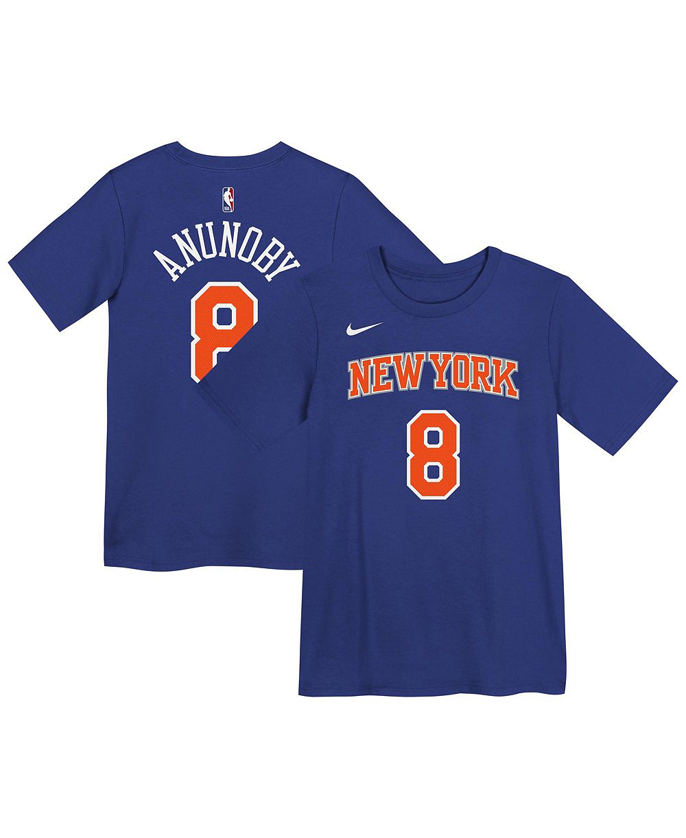 Детская футболка Nike OG Anunoby Blue New York Knicks Icon Name & Number Blue