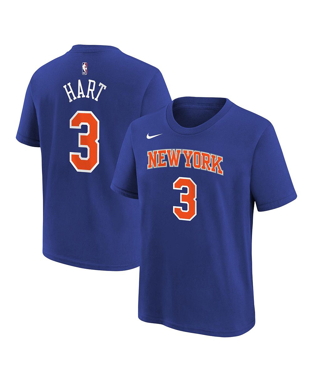 Nike Детская футболка Josh Hart синяя New York Knicks Icon Name & Number