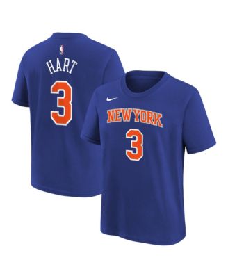 Nike Детская футболка Josh Hart синяя New York Knicks Icon Name & Number