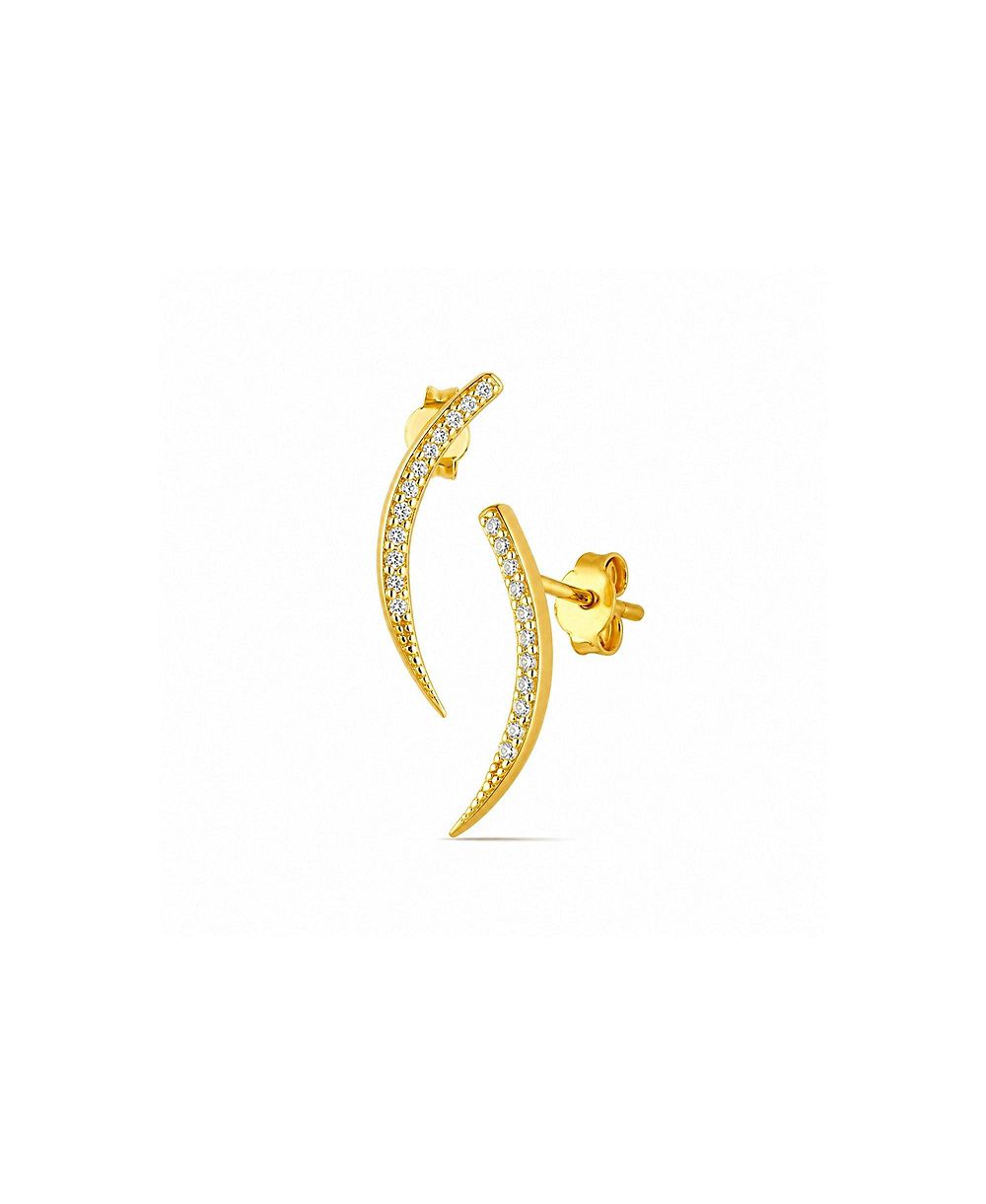 Spero London Sterling Silver Fishbone Earrings