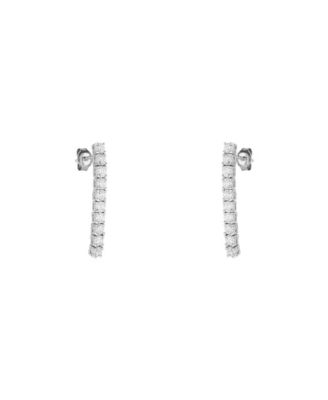 Spero London Sterling Silver Long Tennis Earring Pair