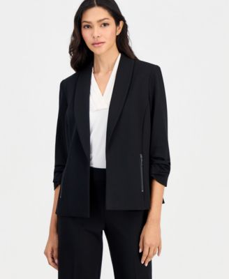Женский жакет Anne Klein Essentials Petite с рукавом 3/4 и открытым передом