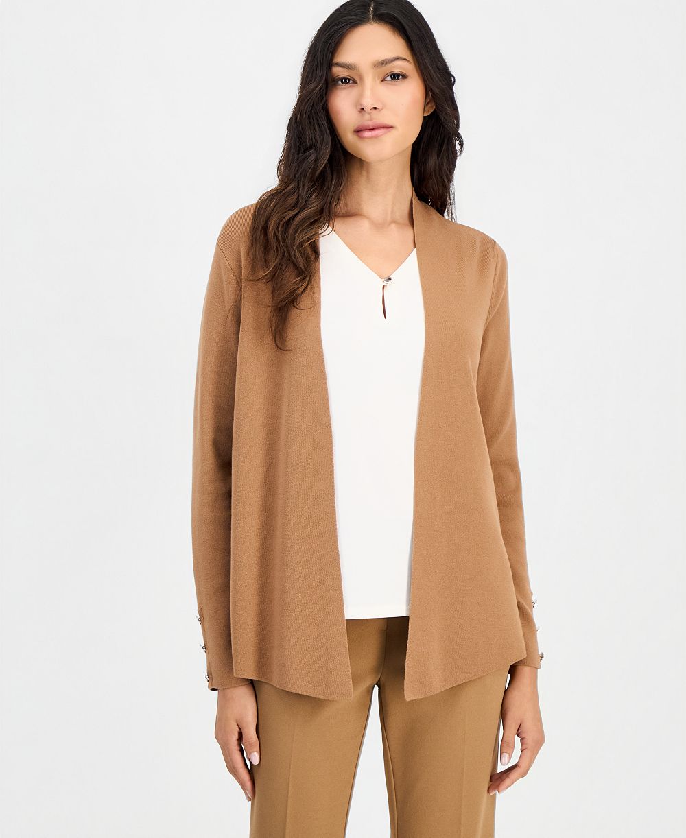 Кардиган Anne Klein Essentials Petite Open-Front Side-Slit