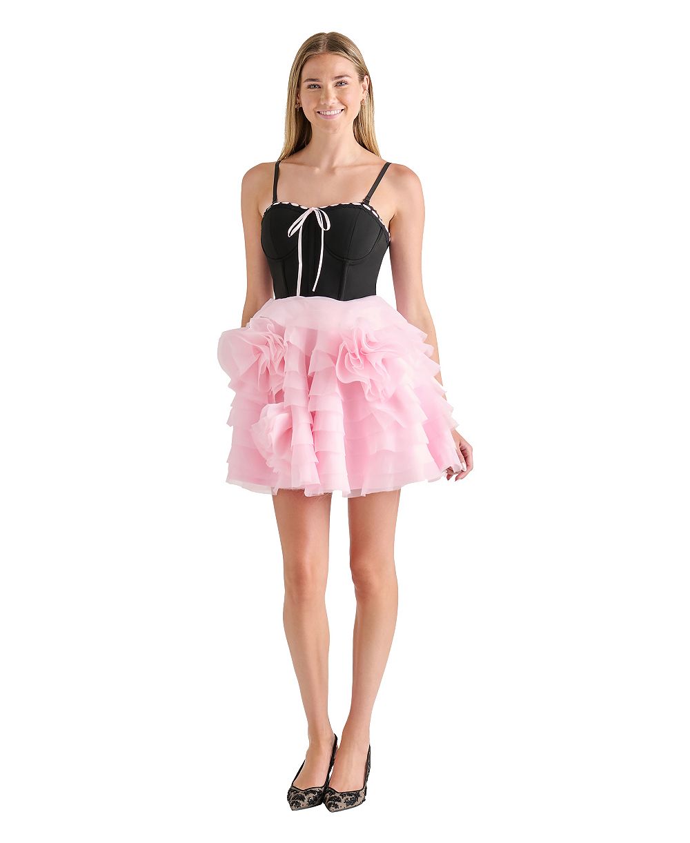 Женское мини-платье Betsey Johnson Juniors' Sweetheart Tiered с вырезом сердечком