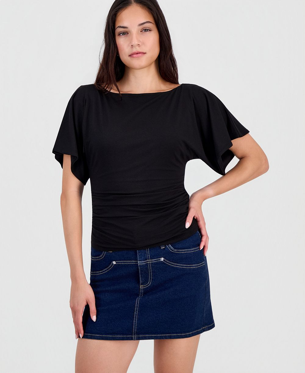 Женский топ Bar III Boat-Neck Flutter-Sleeve