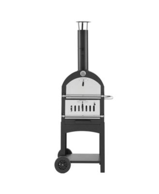COZITO Outdoor Pizza Oven, 12 inches Wood Pellet 2-Layer Pizza Maker with Wheels