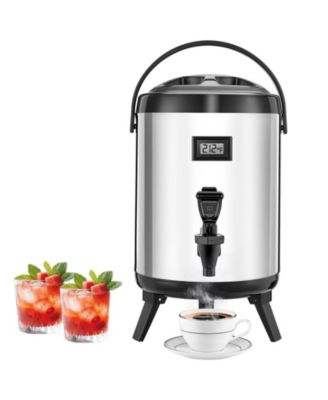 COZITO Insulated Beverage Dispenser, 1.5 Gal 6L Stainless Steel Server with Display