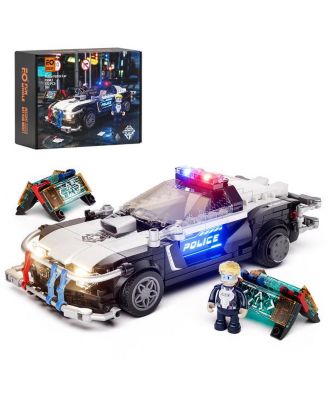 Lumibricks 372 Pieces Building Bricks Police Patrol Car Lighting Building-Bricks Set  Cyberpunk City Car Chase Playkit with Officer