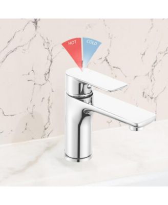 PHYING Chrome Single Handle Lavatory Basin Sink Faucet - Brass Bathroom Sink Faucet Hot and Cold