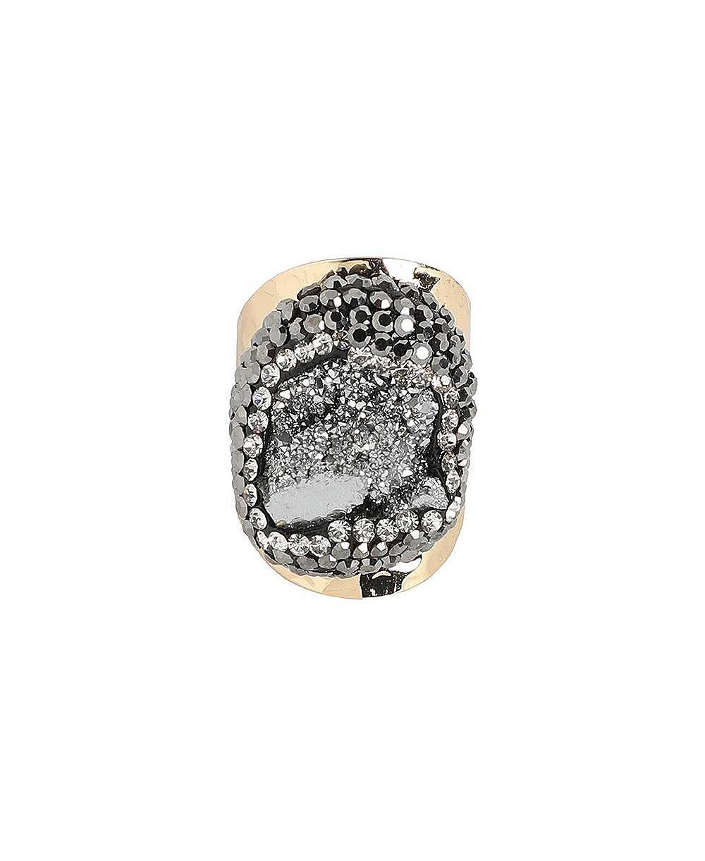 SOHI Crystal Crest Cocktail Ring