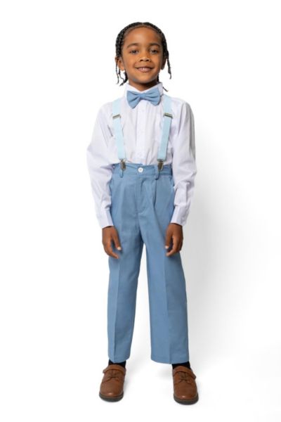 Peanut Butter Collection Little Boys Barn Safari Linen 4-Piece Shirt, Bowtie, Suspenders and Pants Set