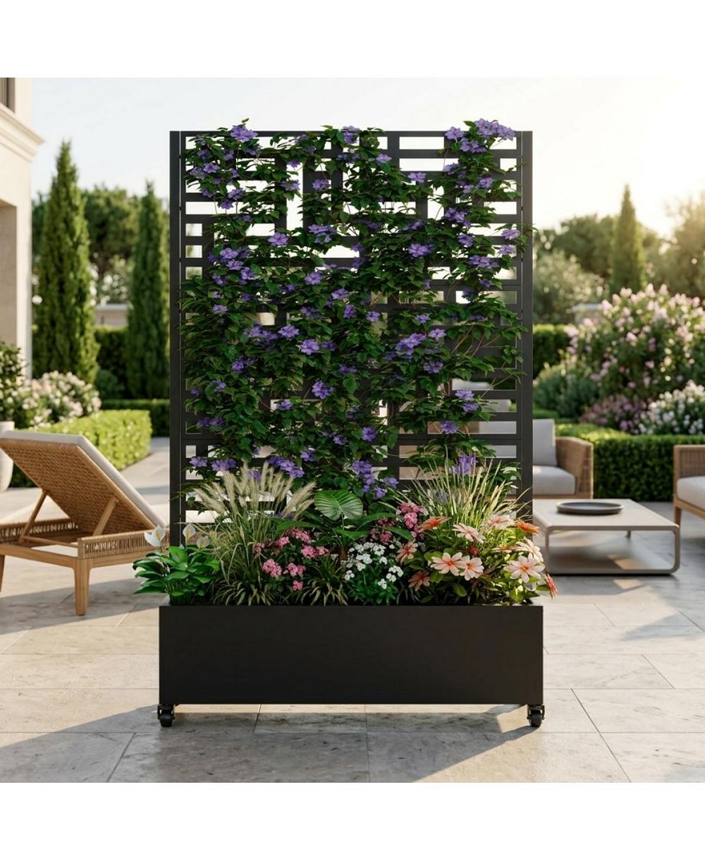 Streamdale Furniture Металлическая приподнятая грядка с шпалерой, 73"x47"x16