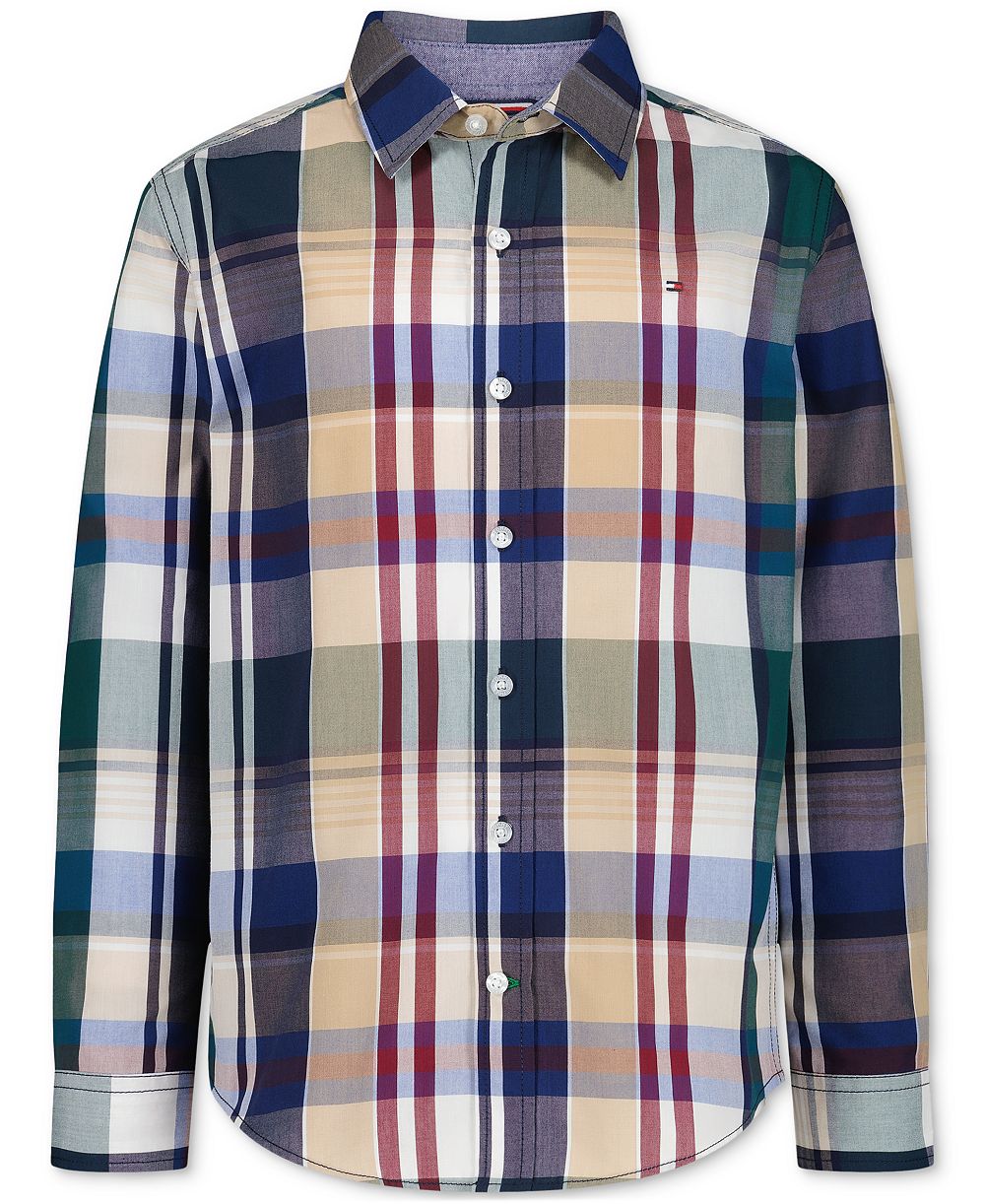 Tommy Hilfiger Boys' 8-20 Plaid Long-Sleeve Shirt