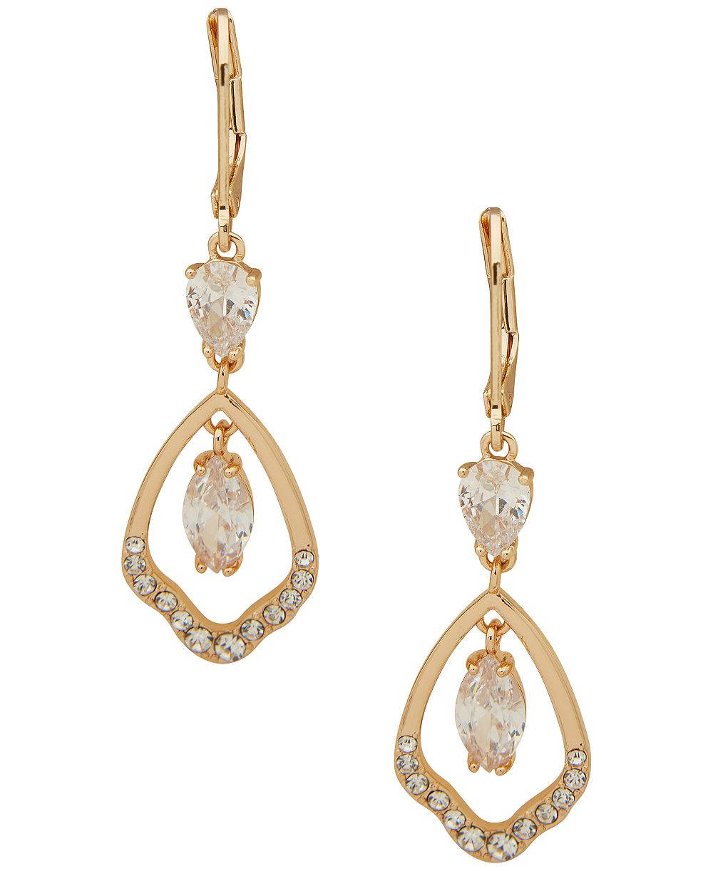 Anne Klein серьги-капли с орбитальным камнем золотистого цвета