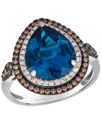 White Gold/Blue Topaz
