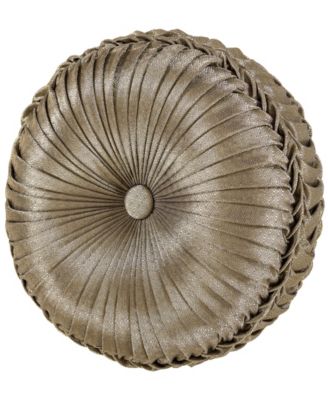 J Queen New York Glimmerstone Tufted Round Decorative Pillow, 15" Round
