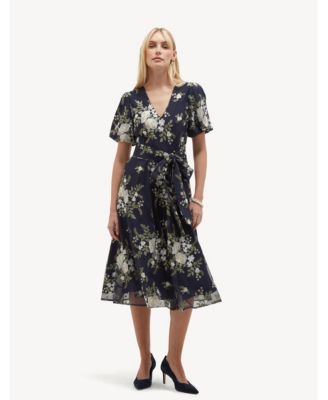 Hobbs London Women's Lilah Sequin Tie-Waist Wide Leg Jumpsuit