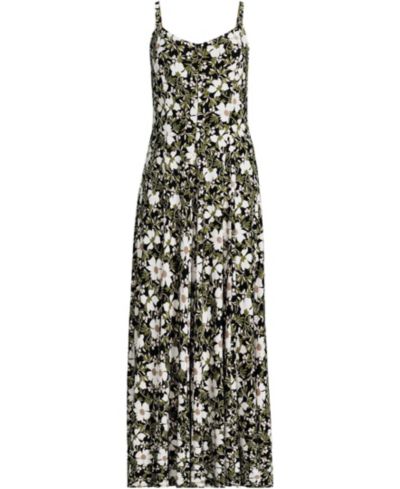 Lands' End Women's Silky Knit Godet Maxi Dress