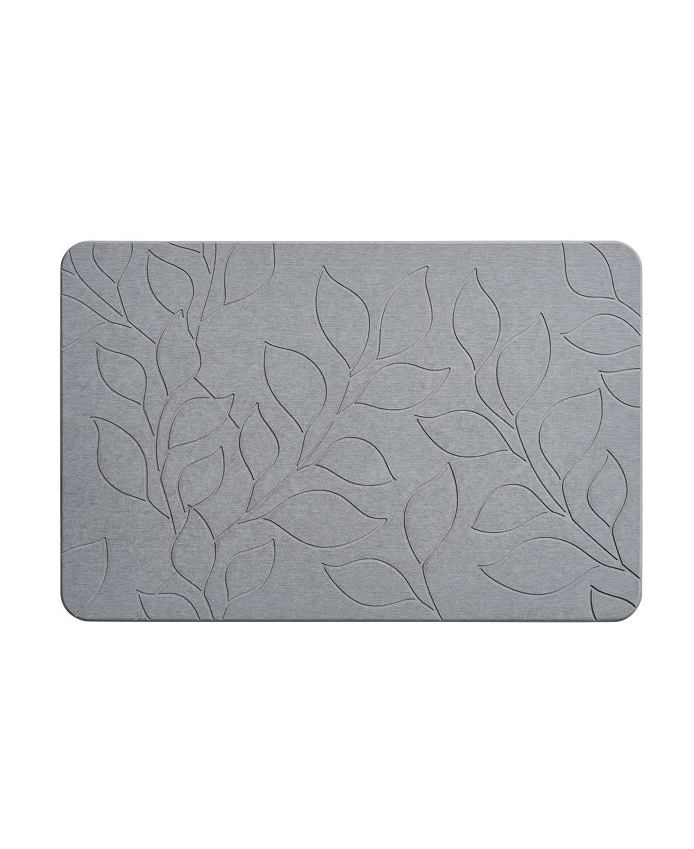 Коврик для ванной VCNY Home Carved Leaves Diatomite Stone, 16" x 24"
