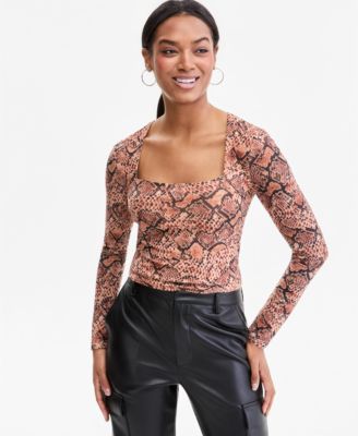 Bar III Women's Square-Neck Cropped Top, Macy's Exclusive