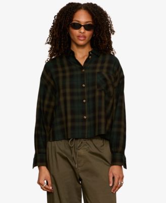 Sanctuary Petite The Autumn Cropped Flannel Button-Up Shirt