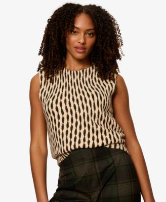Sanctuary Petite Printed Sleeveless Sweater