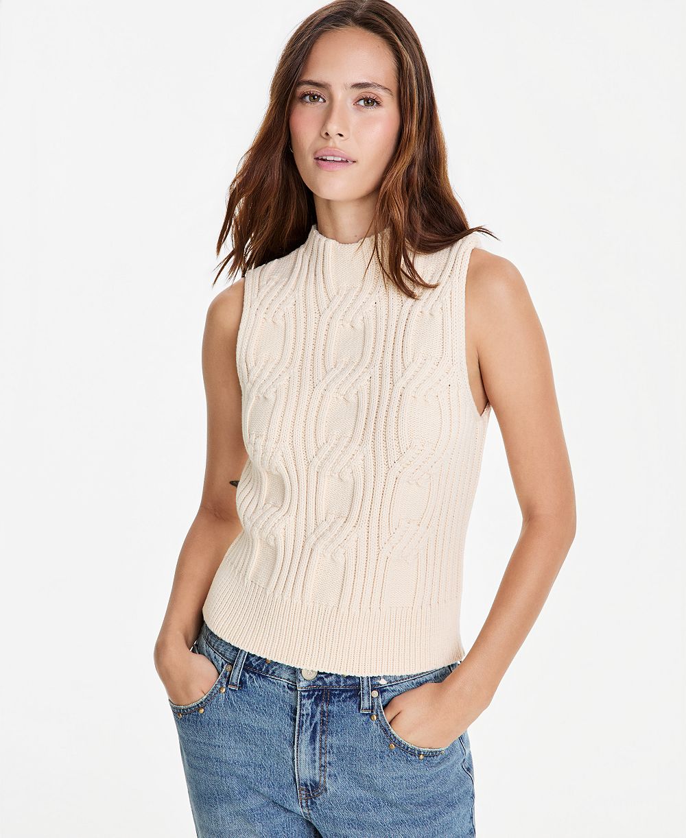 And Now This Women's Cable-Knit Mock-Neck Shell, Macy's Exclusive