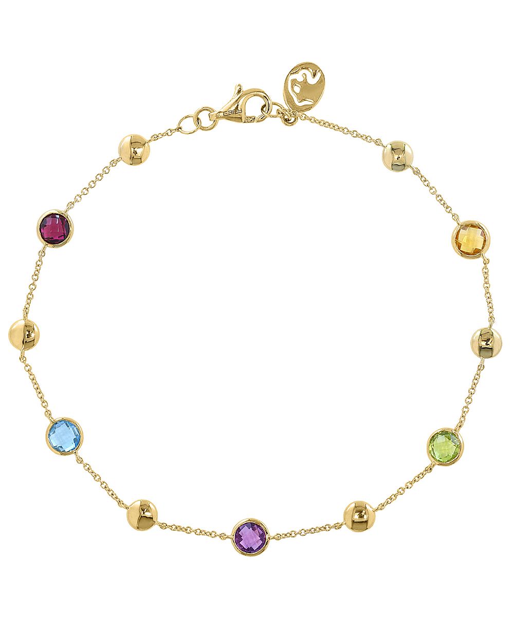 EFFY Collection браслет с разноцветными драгоценными камнями (1-3/8 ct. t.w.) из желтого золота 14k