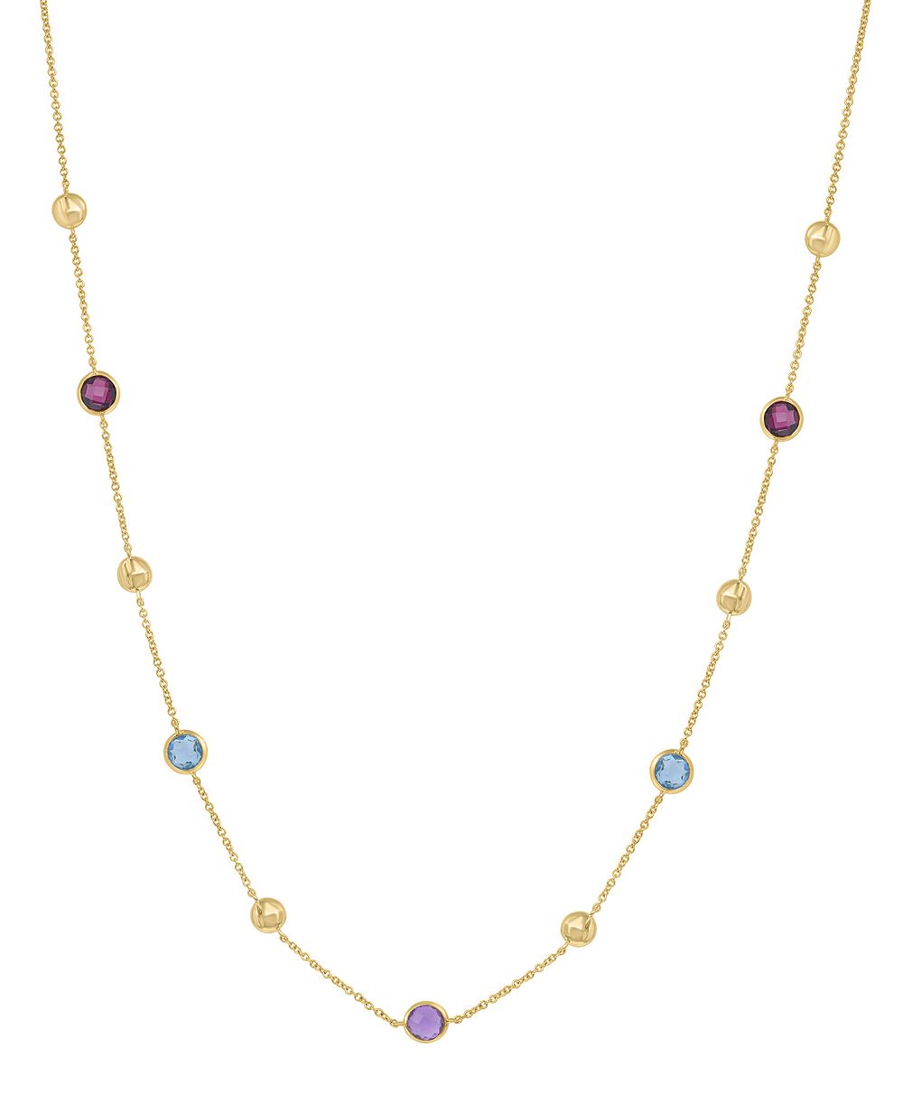Ожерелье EFFY Collection с многоцветными драгоценными камнями (1-3/8 ct. t.w.) из желтого золота 14k