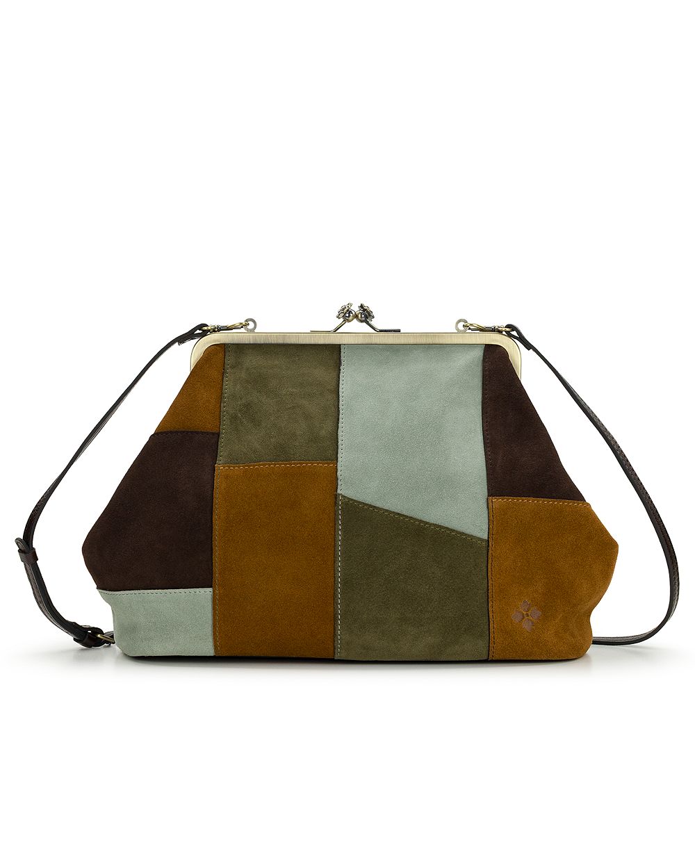 Patricia Nash Vivienne Suede Medium Patchwork Frame Crossbody Bag