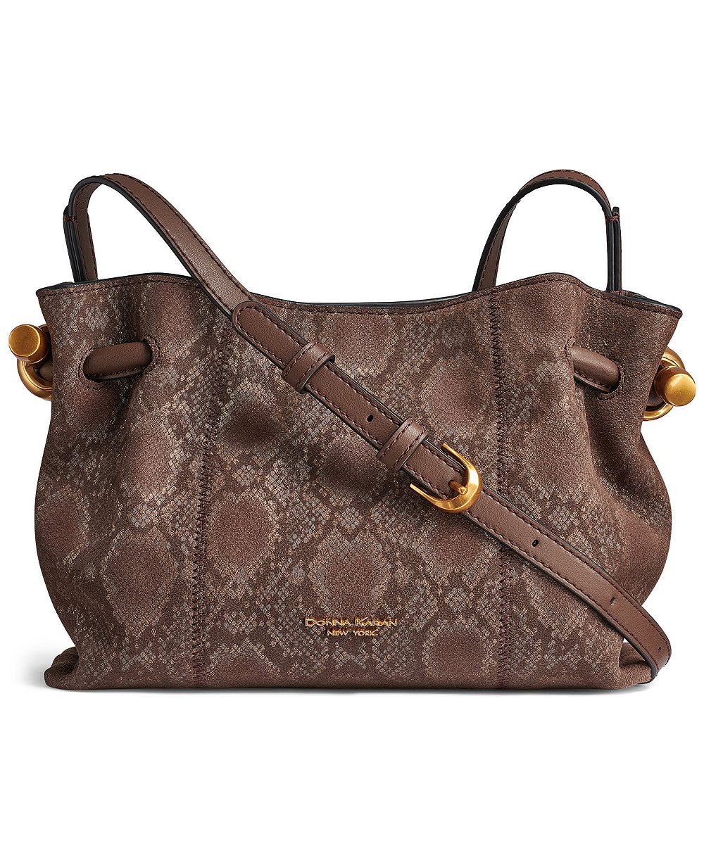 Маленькая сумка donna karan new york cashmere python suede small crossbody