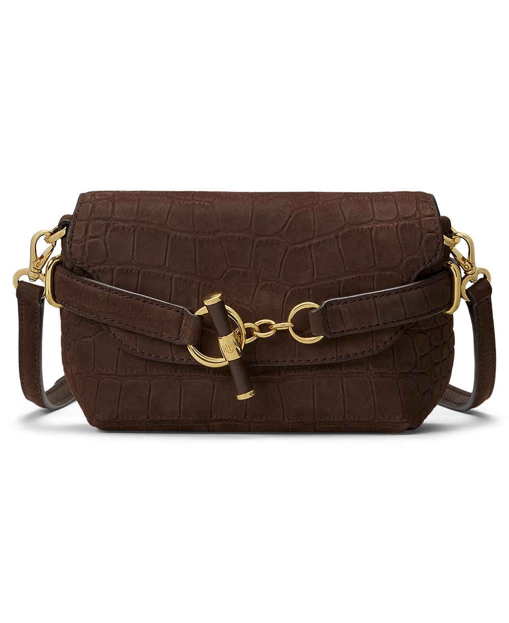 Lauren Ralph Lauren Blaike Croc-Embossed Mini Crossbody Bag