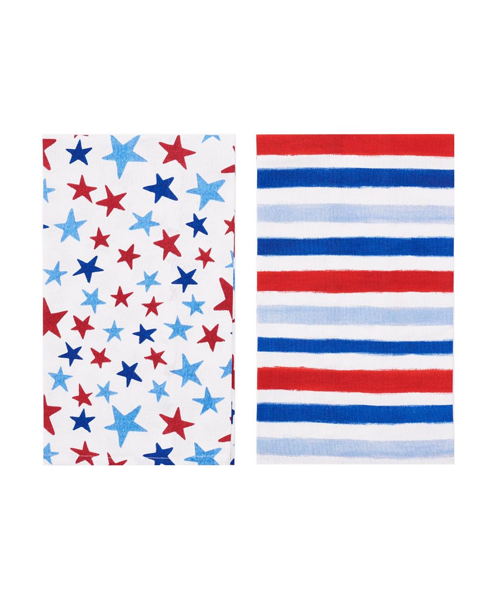 Набор кухонных полотенец Watercolor Red White and Blue Stars and Stripes 4th of July из 2 шт