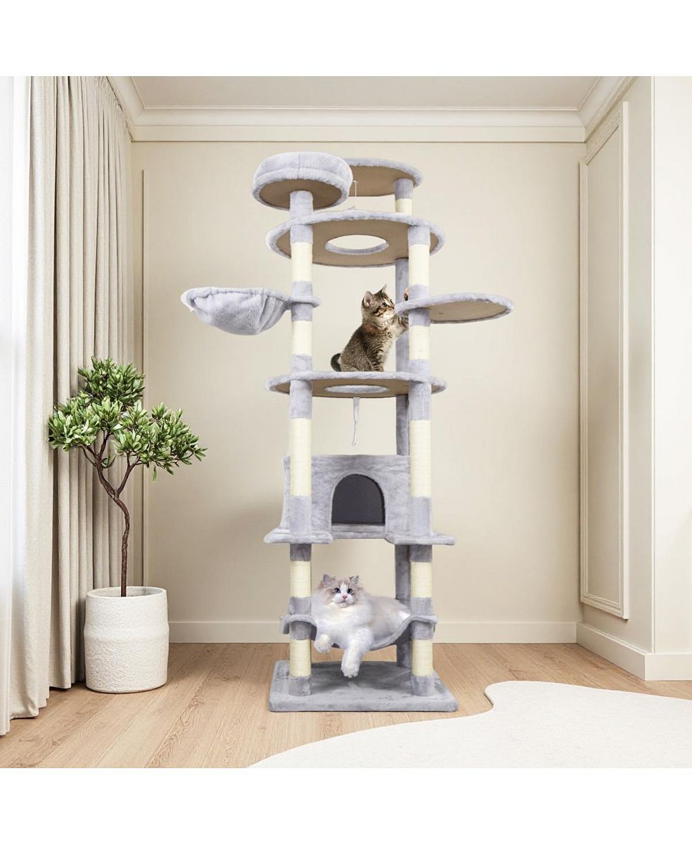 Streamdale Furniture Кошачья деревья-башня 78,8 дюйма с большим домиком, гамаком и когтеточками